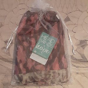 Head Bands of Hope Animal Print Scarf, Pink/Blue/Grey/Cream, Semi Sheer NWT